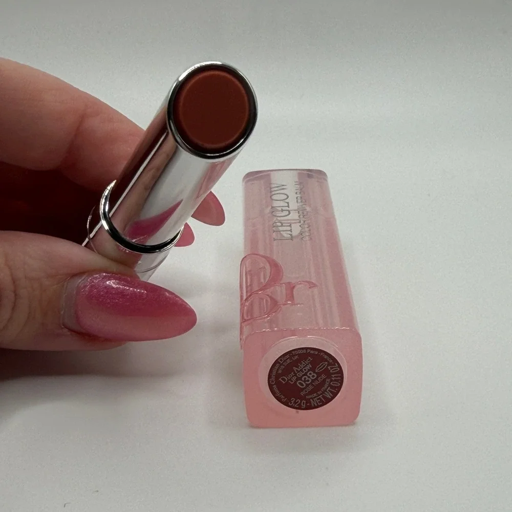 Dior Addict Lip Glow Color Reviver Balm 038 Rose Nude Hydrating Lip Balm 0.11oz